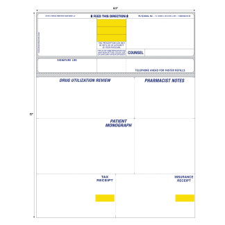 STYLE U-2 LASER RX LABEL - 8.5" x 11"