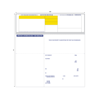 STYLE AA LASER RX LABEL - 8.5" x 9"