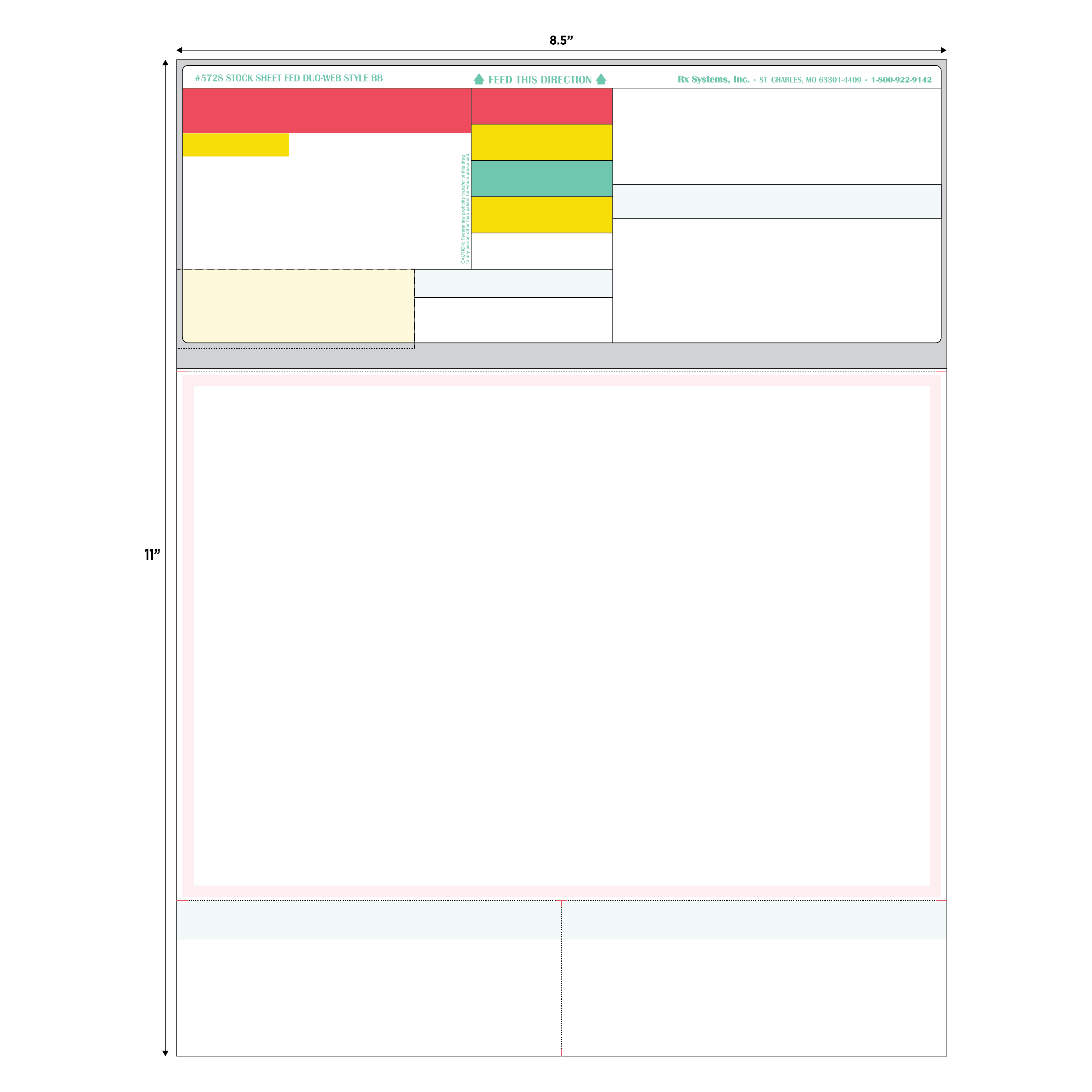 STYLE BB LASER RX LABEL - 8.5" x 11"