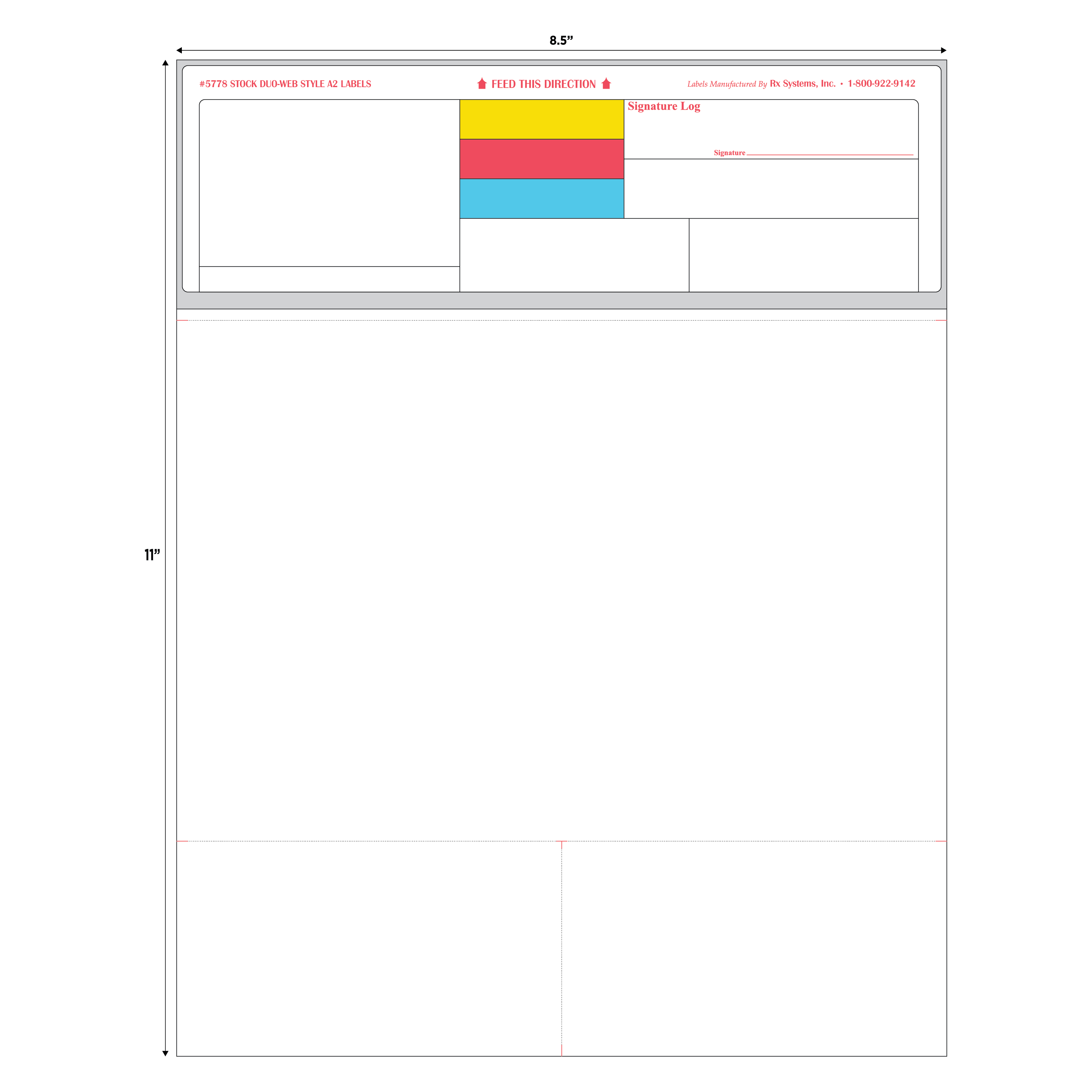 STYLE A2 LASER RX LABEL - 8.5" x 11"