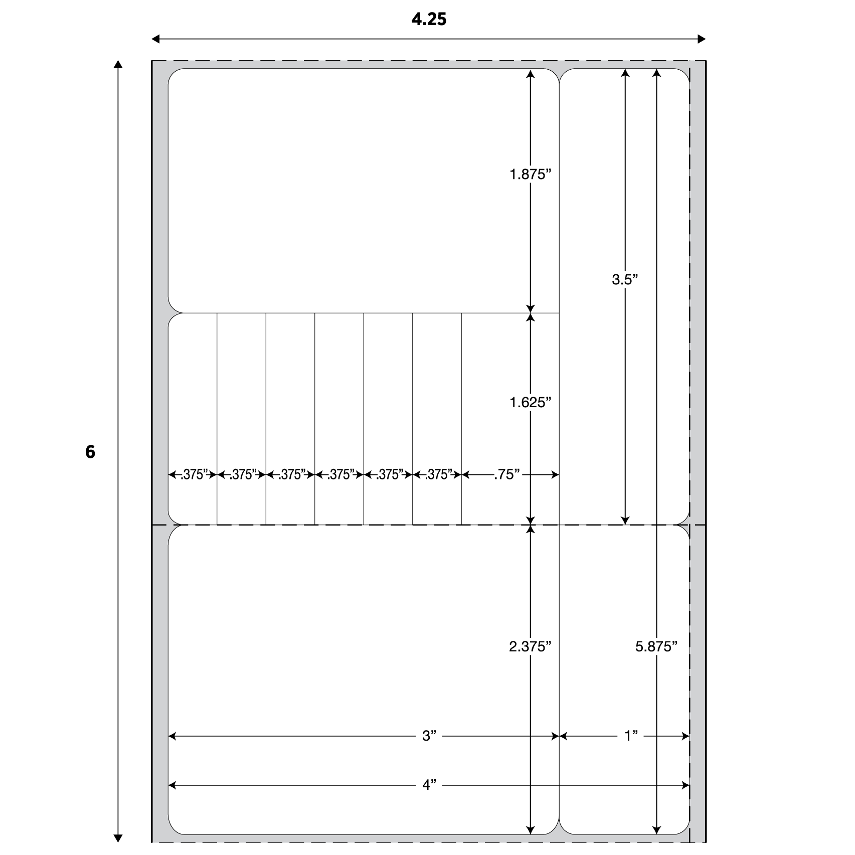 DT LABEL 4 1/4" x 6"; 5 PARTS + AUX LABELS - Image 2