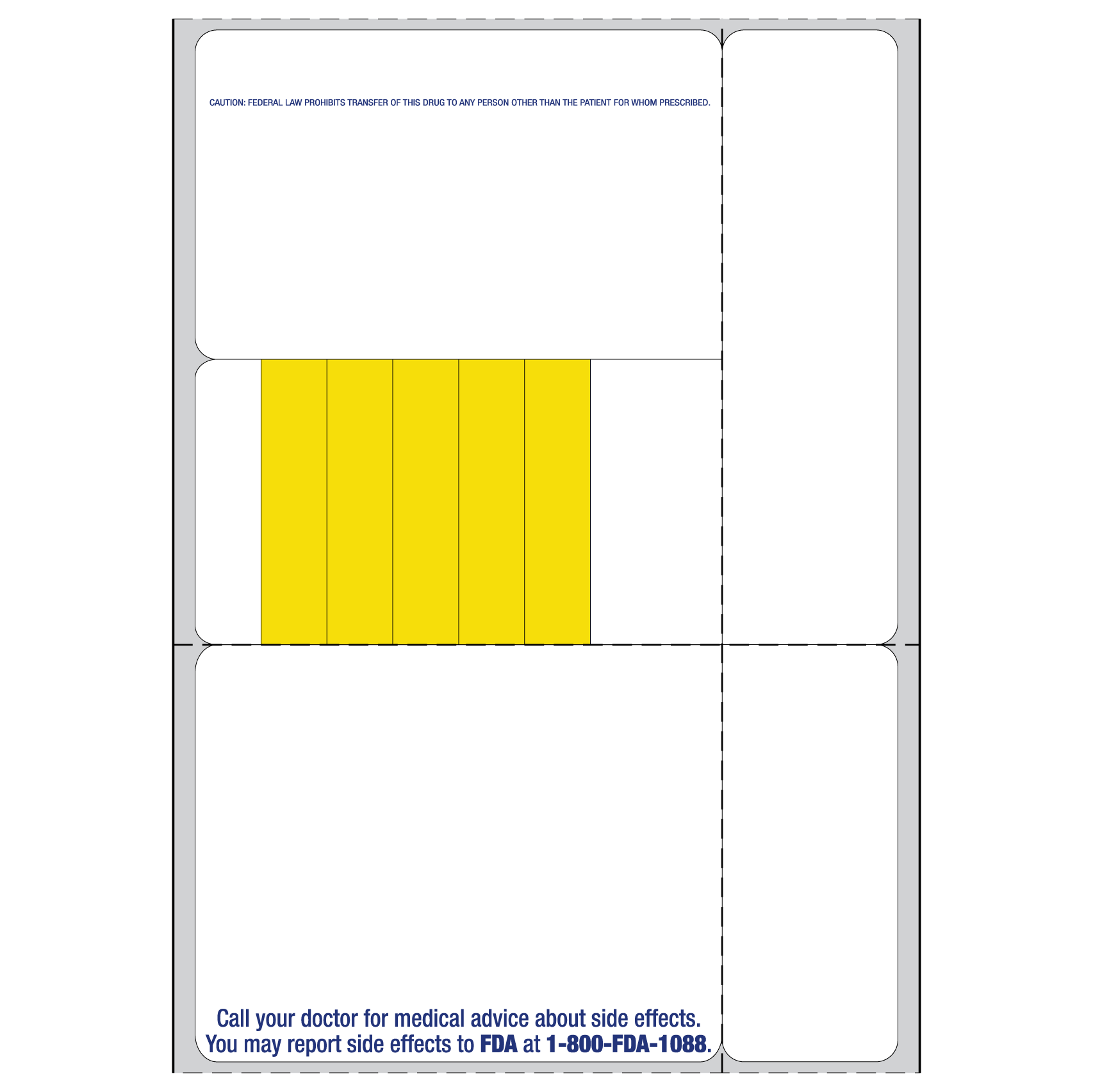 DT LABEL 4 1/4" x 6"; 5 PARTS + AUX LABELS