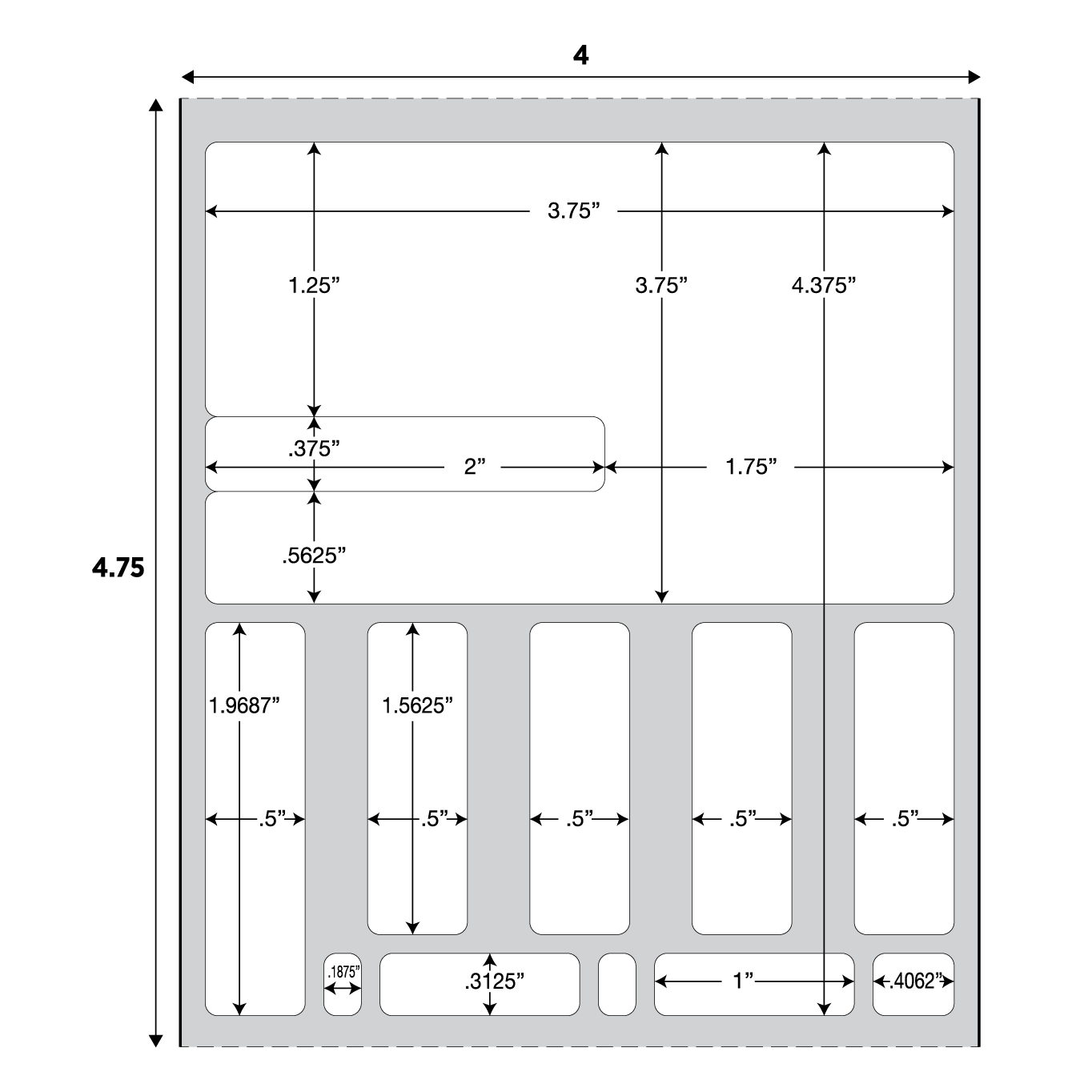 DT LABEL 4" X 4 3/4" w/ AUX & BLACK SENSOR MARK. TRX-007. - Image 2