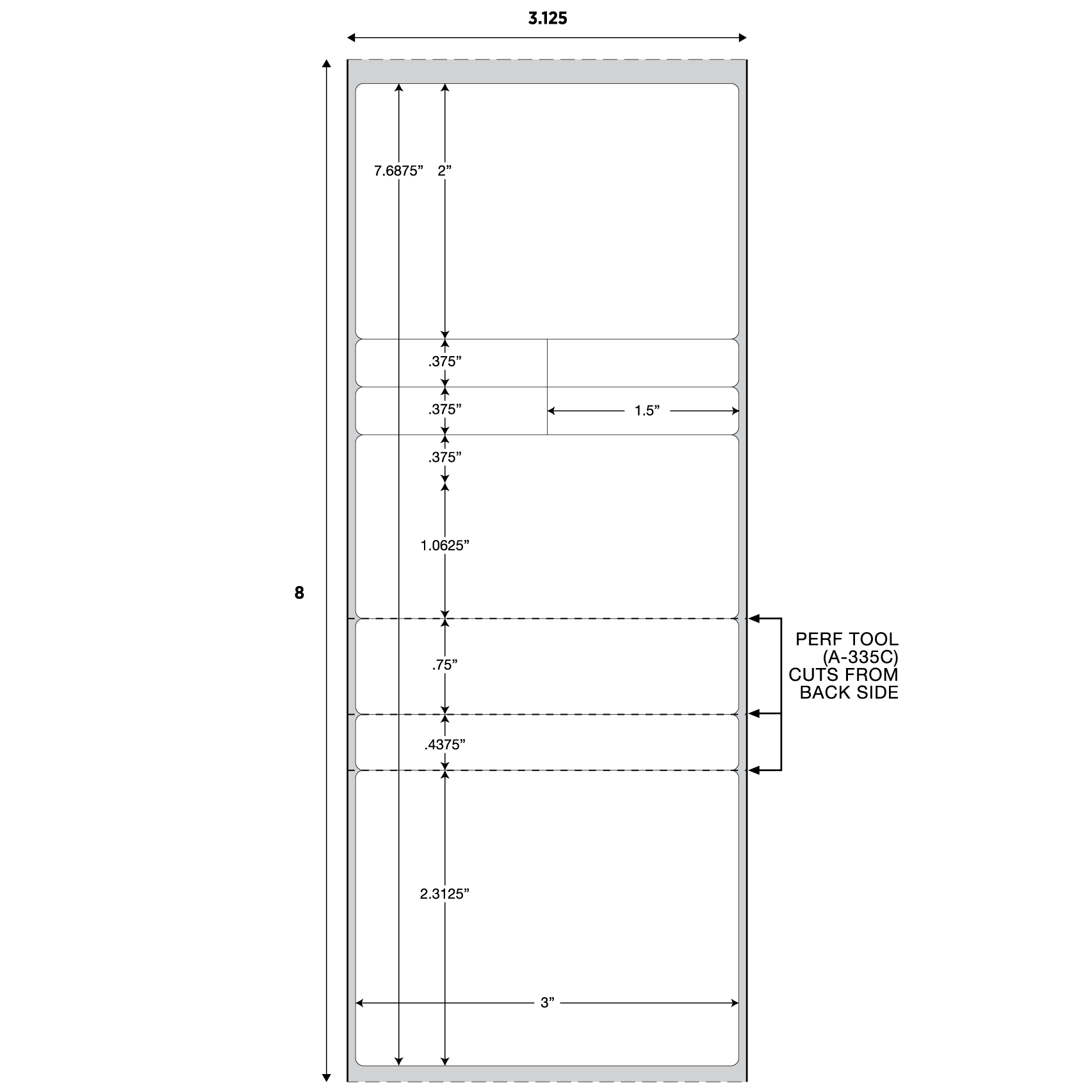 DT LABEL 3 1/8" x 8"; 5 PARTS + AUX LABELS; UnW#2 - Image 2