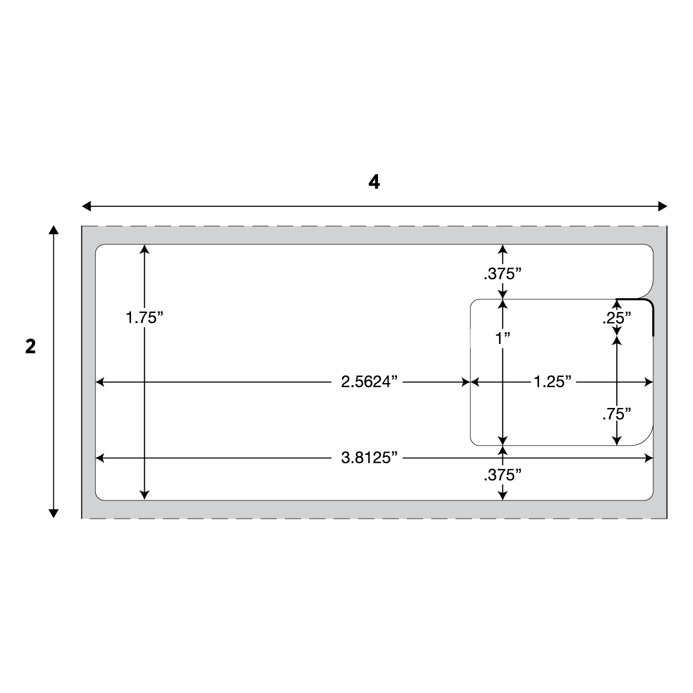 DT LABEL 4" x 2", FANFOLD. - Image 2