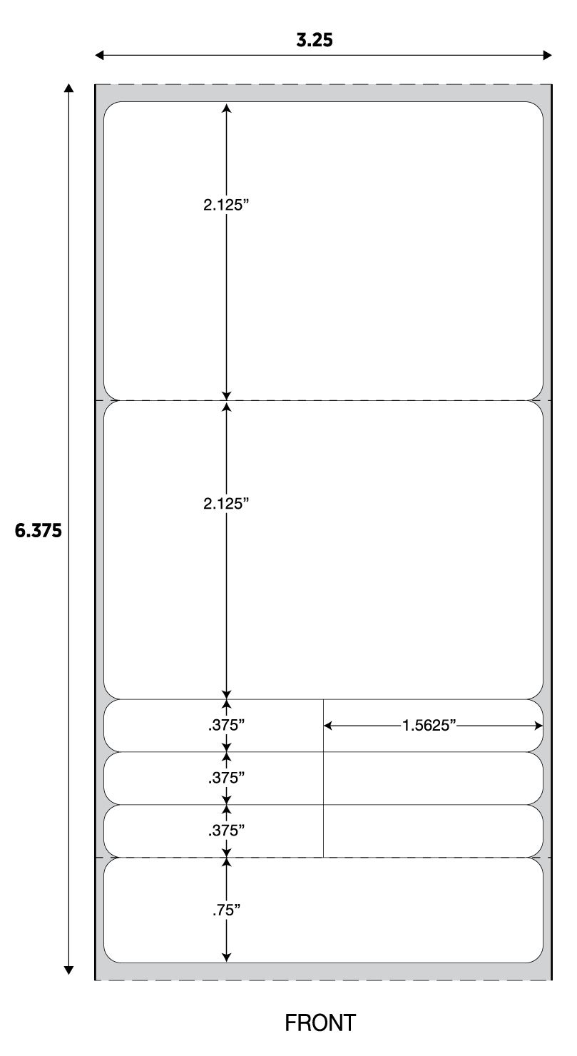 DT LABEL 3 1/4" x 6 3/8"; 3 PARTS + AUX LABELS; PRxPH - Image 2