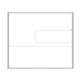DT LABEL 3 13/16" x 3 5/16" w/ 1 LARGE SECONDARY LABEL.  FANFOLD.