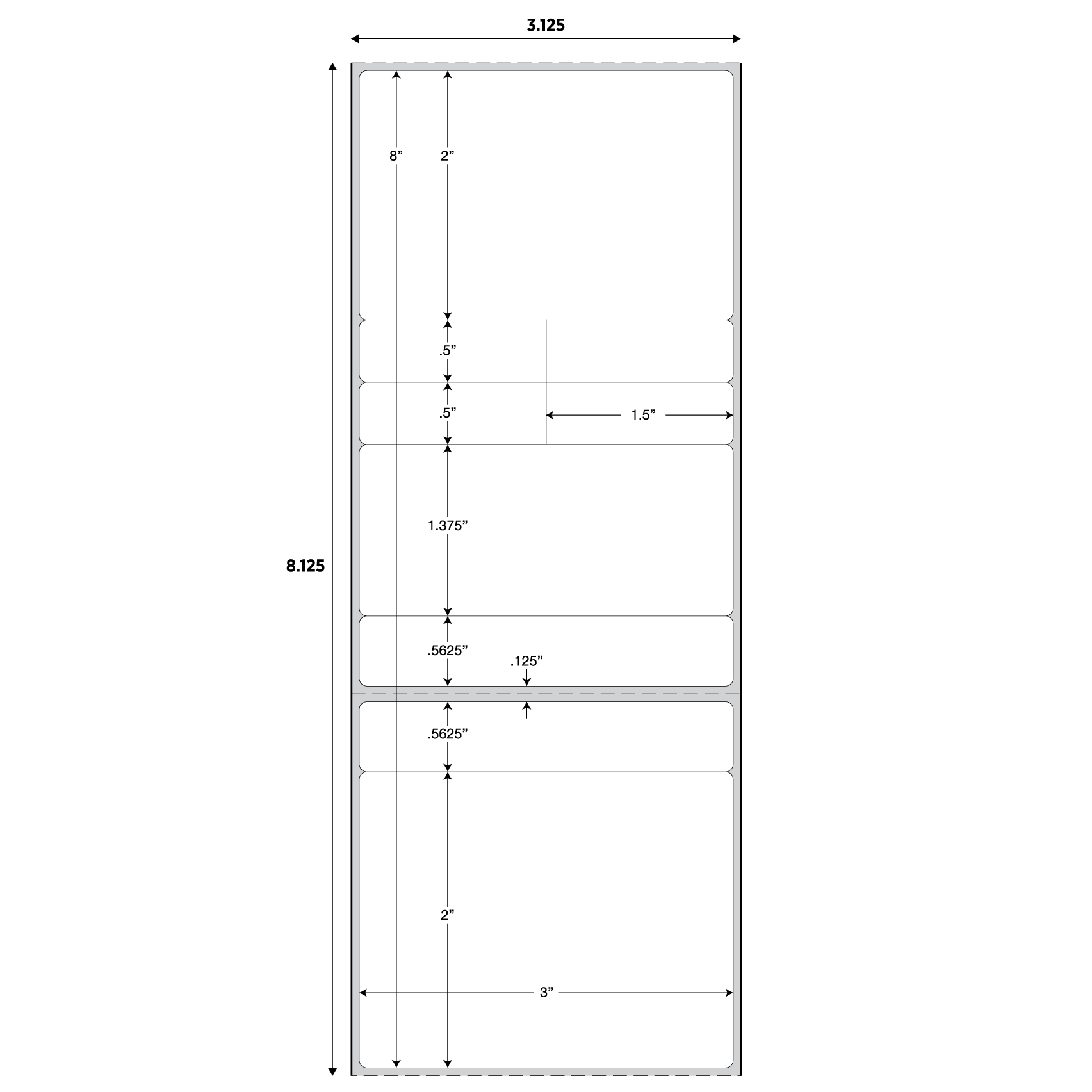 DT LABEL 3 1/8" x 8 1/8"; 5 PARTS + AUX LABELS - Image 2