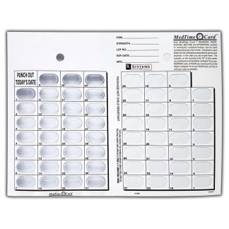 Cold Seal Card, 31 ct, XL Blister, MedTime (1-31), 1/2"
