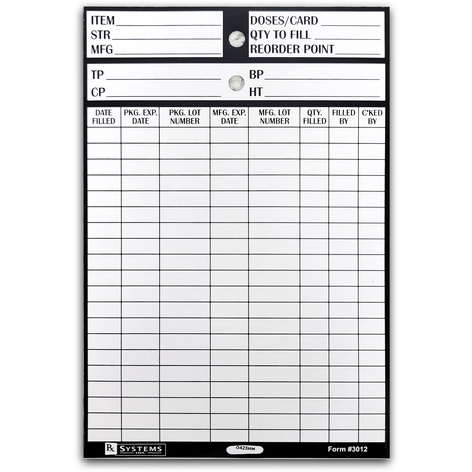 PRE-PACK REORDER CARD